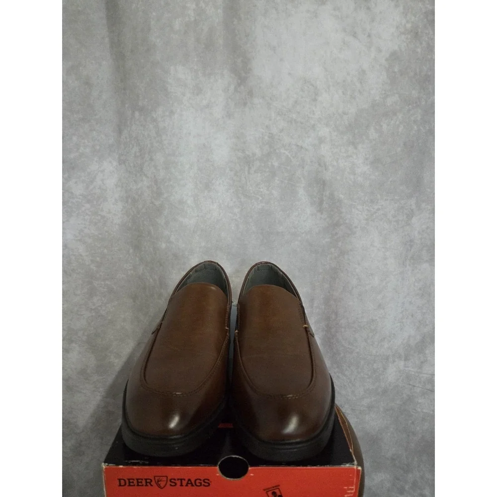 Deer Stags Refine Men's Size‎ 8W – Brown Vega Slip-On Dress Loafers (#D31)